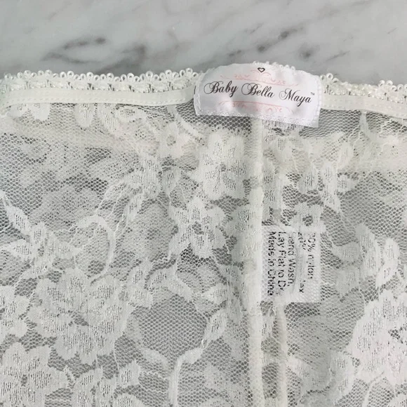 Baby Bella Maya Lace Footless Tights / Leggings White 18 months - Picture 2 of 11